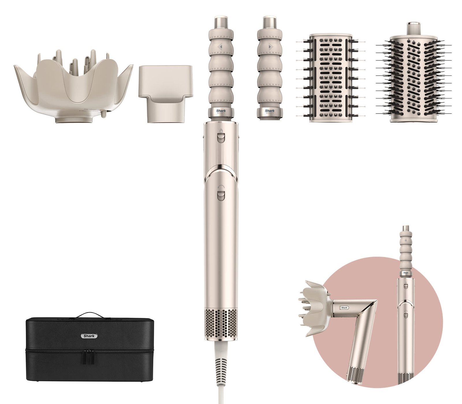 Shark 5in1 Haartrockner HD446SLEU Beige/Champagner