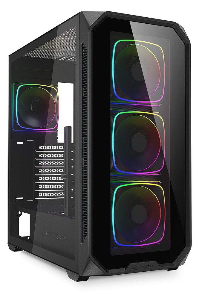 Sharkoon Gehäuse AK5G RGB ATX 1x Glas schwarz - Midi/Minitower - ATX
