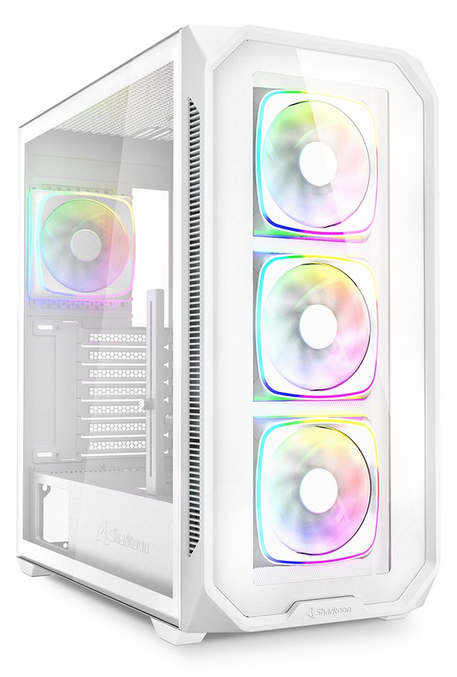 Sharkoon Gehäuse AK5G RGB ATX 1x Glas weiß - Midi/Minitower - ATX
