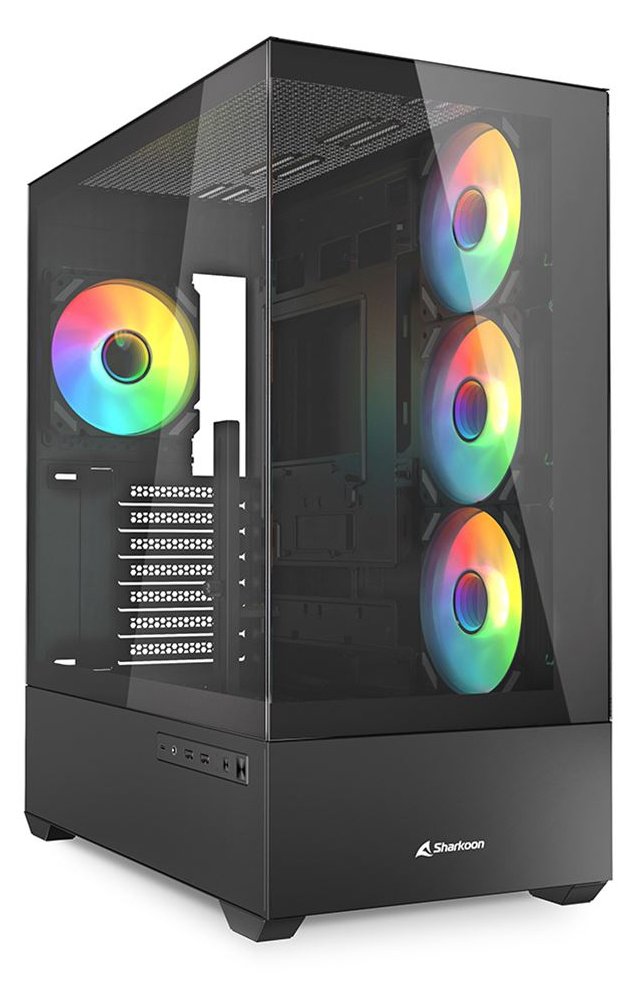 Sharkoon Gehäuse AK6 RGB ATX 1x Glas schwarz - Tower - ATX