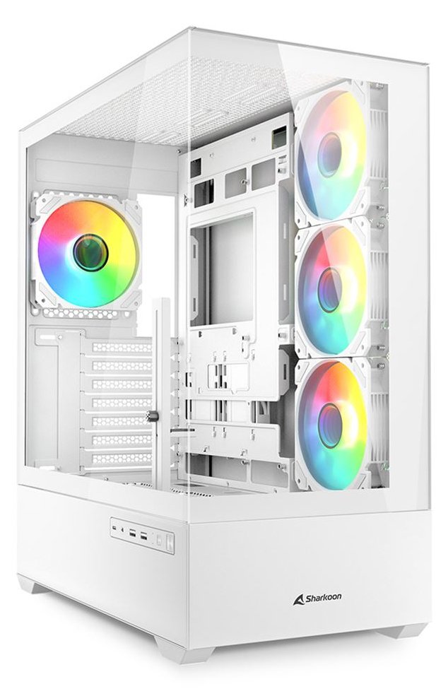 Sharkoon Gehäuse AK6 RGB ATX 1x Glas weiß - Tower - ATX
