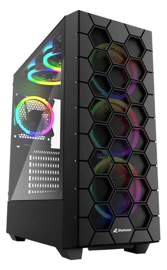 Sharkoon RGB Hex - Mid tower - ATX - Seitenteil mit Fenster (gehärtetes Glas)