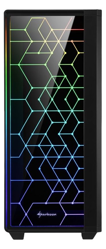 Sharkoon RGB LIT 100 - Tower - ATX - windowed side panel (tempered glass)