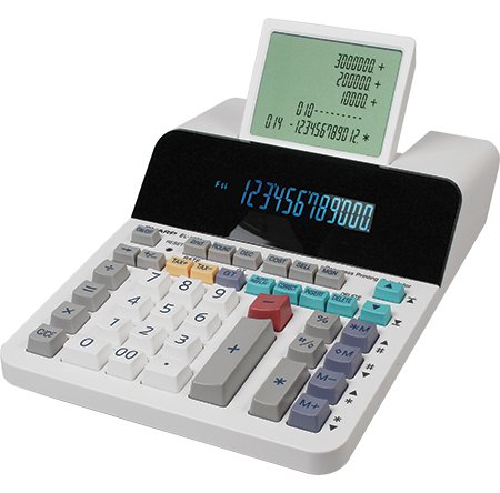 Sharp EL-1901 - Desktop - Display-Rechner - 12 Ziffern - Display klappbar - Wechselstrom/Batterie - Weiß