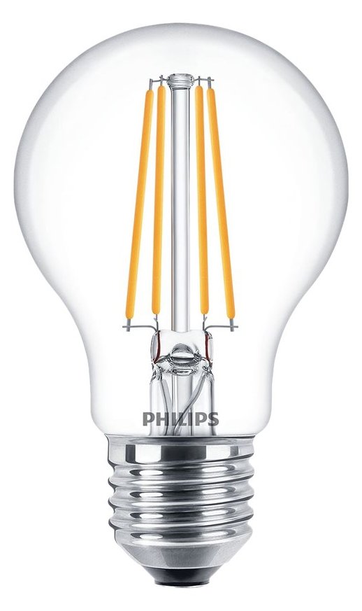 Signify Philips - Glühbirne mit LED-Filament - Form: A60 - klar Finish - E27 - 7 W (Entsprechung 60 W)