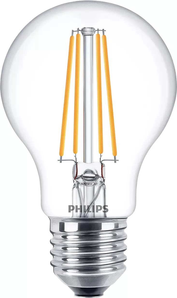 Signify Philips - Glühbirne mit LED-Filament - Form: A60 - klar Finish - E27 - 7 W (Entsprechung 60 W), Ansicht 2