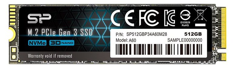 Silicon Power P34A60 - SSD - 512 GB - intern - M.2 2280 - PCIe 3.0 x4 (NVMe)
