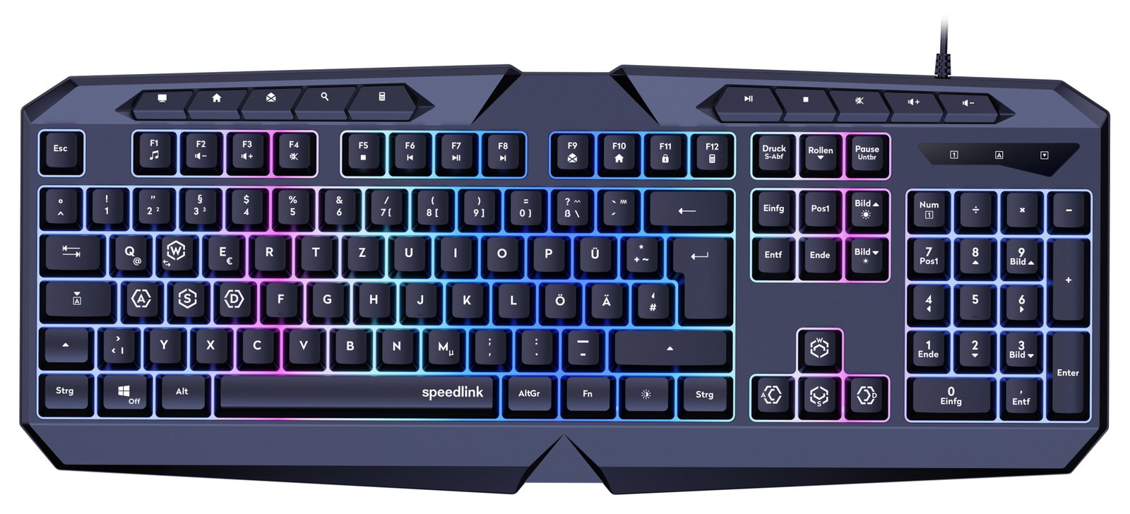 SPEEDLINK LUDICIUM RGB Rainbow Gaming Tastatur schwarz - Tastatur - TL: Deutsch, QWERTZ