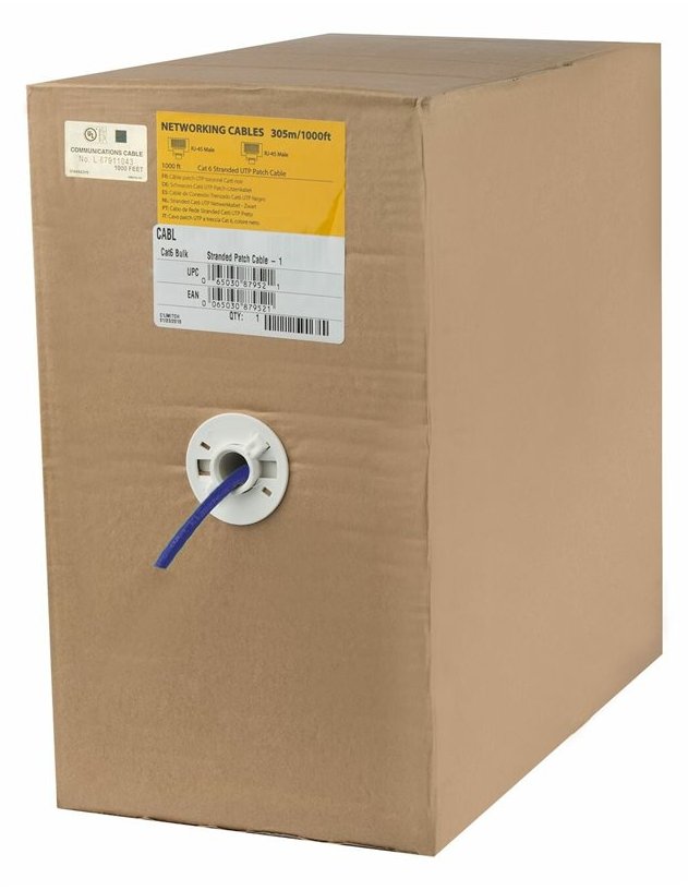 StarTech.com 1000 ft Bulk Cat6 Ethernet Cable - Stranded - CM-Rated for In-Wall Use - Cat 6 UTP Patch Cable