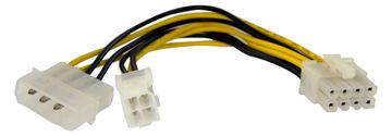 StarTech.com 15cm 4pin auf 8pin EPS-Netzadapter mit LP4 - Bu/St - Stromadapter Buchse/ Stecker - Netzteil von LumaTech