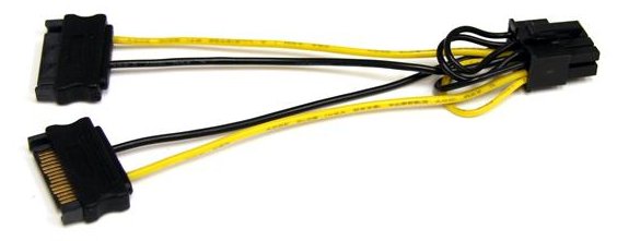 StarTech.com 15cm SATA Strom auf 8 pin PCI Express Grafikkarten Stromkabel - PCIe Y-Kabel Adapter - Stromkabel