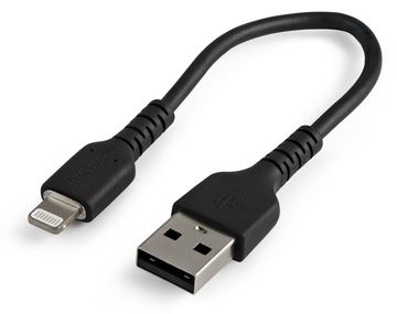 StarTech.com 15cm(6 in) Durable Black USB-A to Lightning Cable, Heavy Duty Rugged Aramid Fiber USB Type A to Lightning C von LumaTech