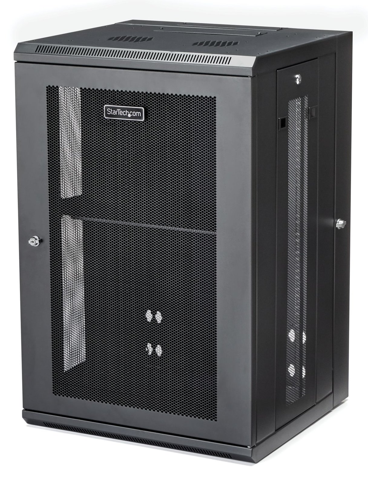 StarTech.com 18U 19 Wall Mount Network Cabinet, 16 Deep Hinged Locking IT Network Switch Depth Enclosure