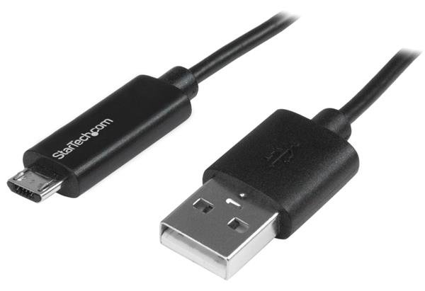 StarTech.com 1m Micro USB Kabel mit LED Ladeanzeige - St/St - USB auf Micro USB Kabel - USB-Kabel - Micro-USB Typ B (M)