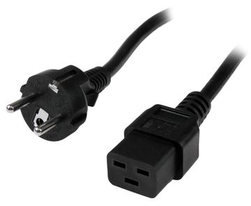 StarTech.com 2m Computer IEC 320 C19 auf CEE7 Netzkabel - Schuko Stromkabel 250V 16A - Stromkabel - IEC 60320 von LumaTech