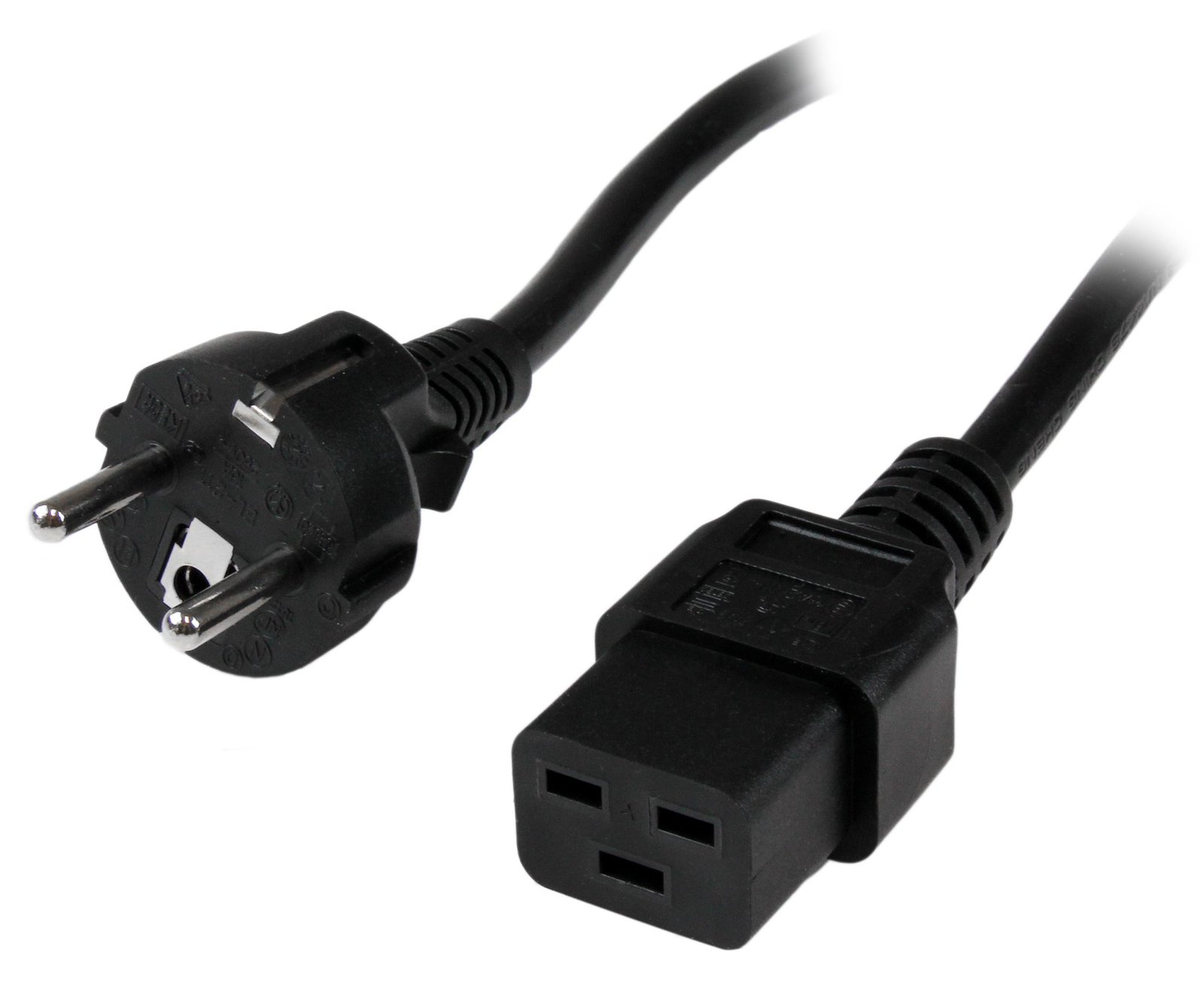 StarTech.com 2m Computer IEC 320 C19 auf CEE7 Netzkabel - Schuko Stromkabel 250V 16A - Stromkabel - IEC 60320