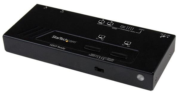StarTech.com 2x2 Port HMDI Switch/Verteiler - Automatische Umschaltung mit Fernbedienung
