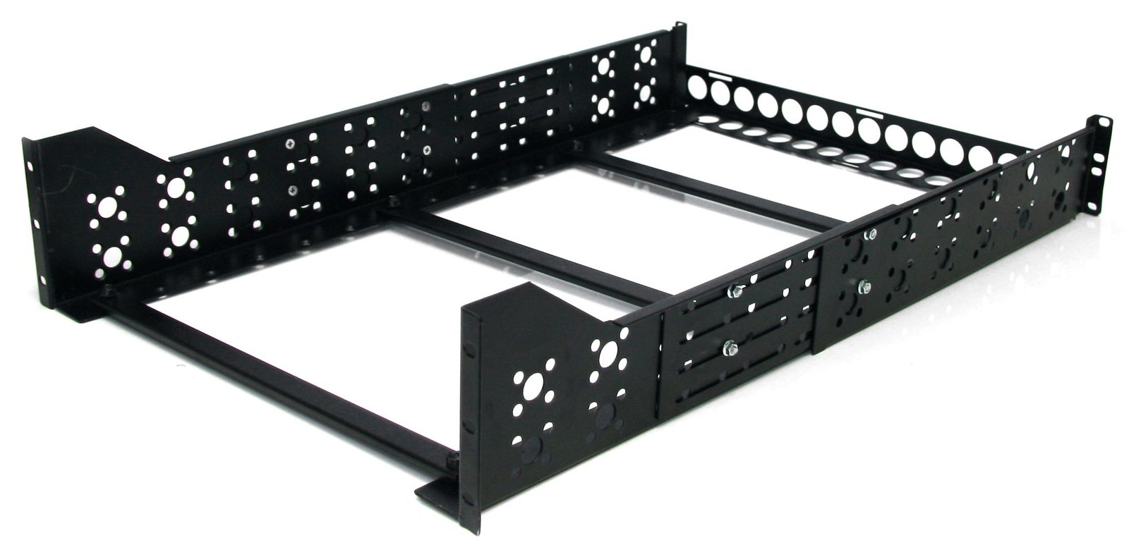 StarTech.com 3HE 19 tiefenverstellbare Universal Server Rack Schienen - Rack-Schiene - Schwarz - 3U - 48.3 cm (19)