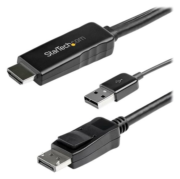 StarTech.com 3m HDMI to DisplayPort Adapter Cable with USB Power - 4K 30Hz Active HDMI to DP 1.2 Converter (HD2DPMM3M)