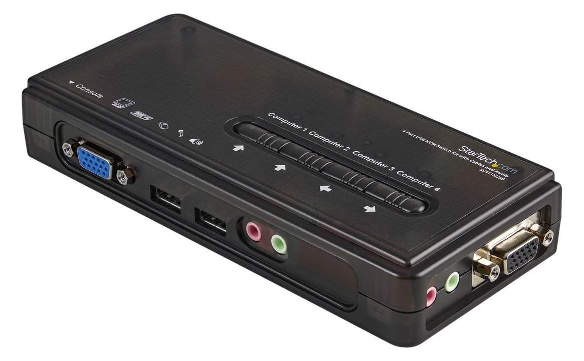 StarTech.com 4 Port VGA / USB KVM Switch inkl. Kabel und Audio