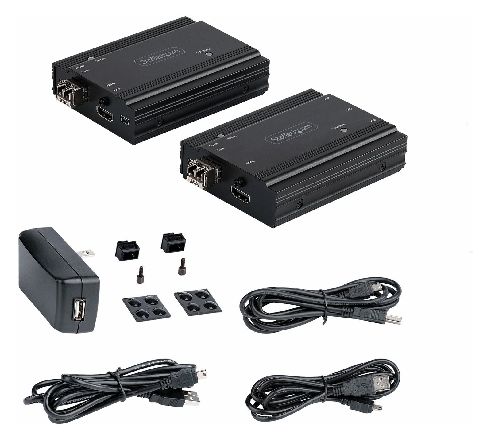 StarTech.com 4K HDMI LWL Extender - HDMI Video & USB Remote KVM Switch/Console Extender - bis zu 300m (MultiMode)
