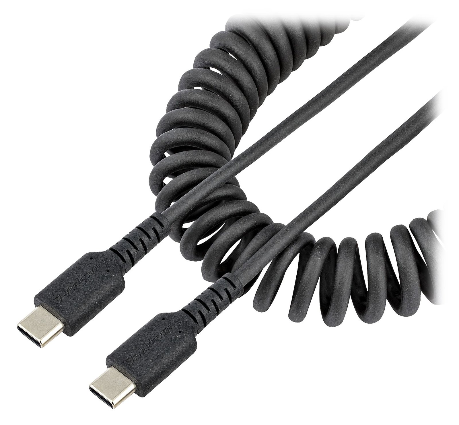 StarTech.com 50cm USB C auf USB C Kabel, hochbelastbares Spiralkabel zum Laden und Synchronisieren, USB C 2.0 Kabel