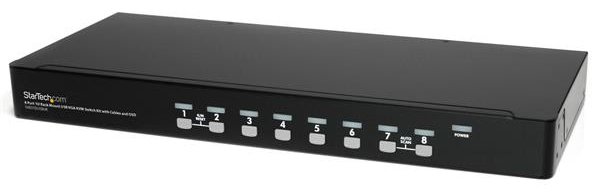 StarTech.com 8 Port 1U Rackmount USB KVM Switch Kit with OSD and Cables - Rack mount KVM - VGA KVM Switch