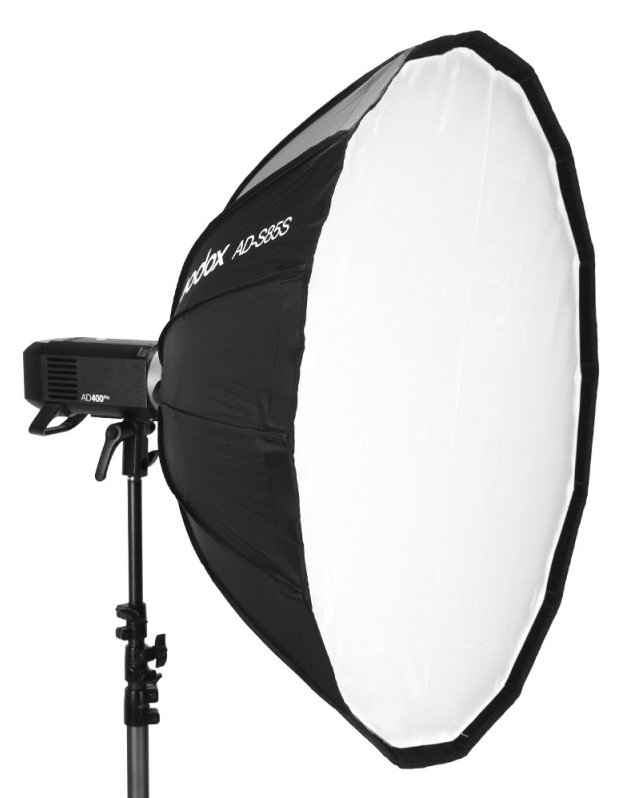 Godox  Softbox AD-S85S silber parabolisch 85cm für AD400 - Schwarz - Weiß - Godox AD300Pro - 400Pro - ML60 - 85 cm