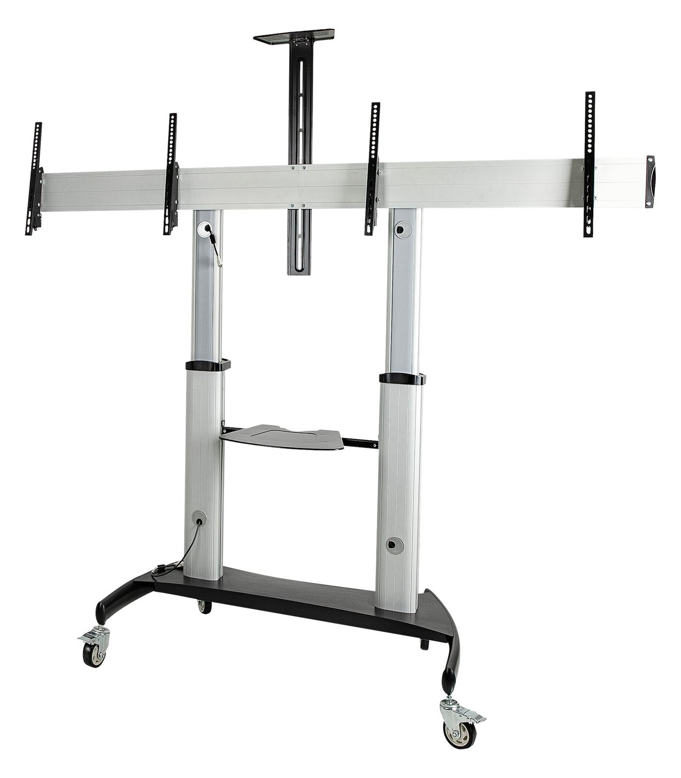 StarTech.com Doppel TV Ständer mit rollen für 37-60 Zoll VESA Bildschirme jeweils bis 50kg
