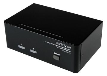 StarTech.com Dual DVI VGA 2 Port Monitor Audio Switch 2-fach KVM Umschalter USB 2.0 1920x1200 von LumaTech