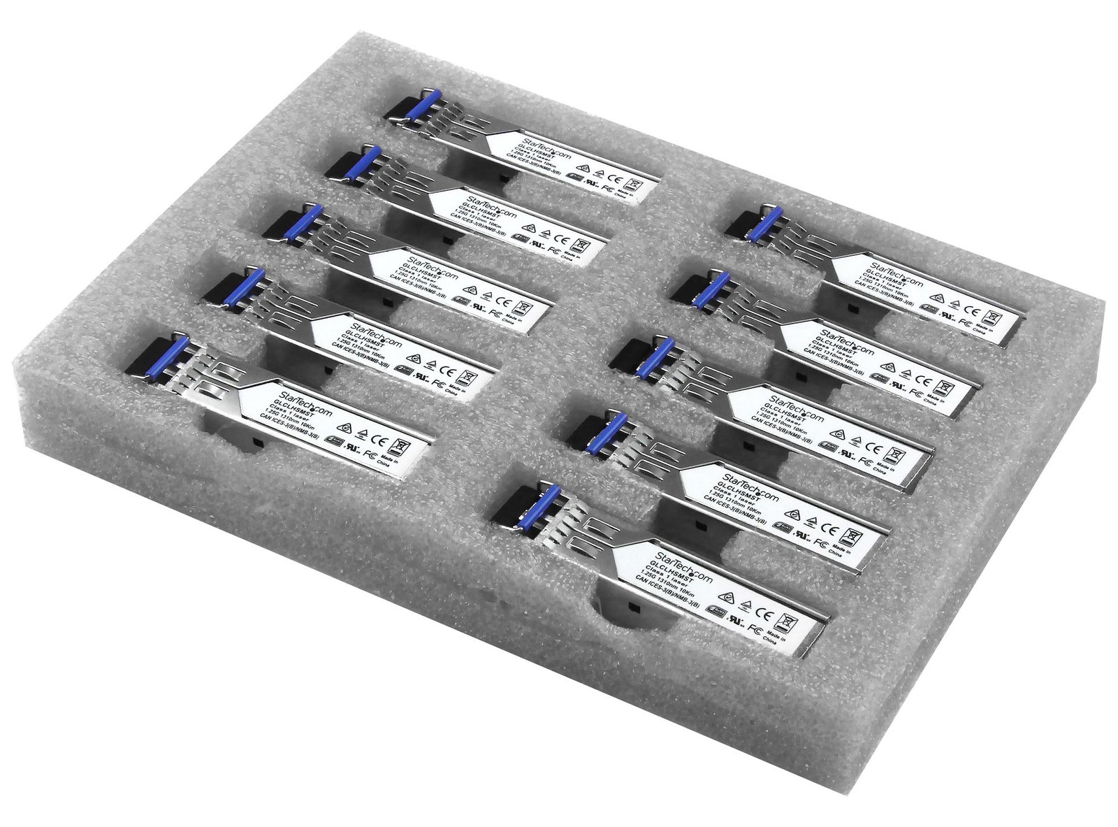 StarTech.com Gigabit LWL SFP Transceiver Modul - Cisco GLC-LH-SM kompatibel - SM/MM LC - 550m - Mini GBIC 10er Pack