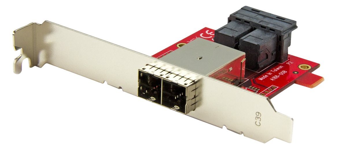 StarTech.com Mini-SAS Adapter - Dual SFF-8643 auf SFF-8644 - Voll und Low-Profile Slotblech - 12Gbit/s
