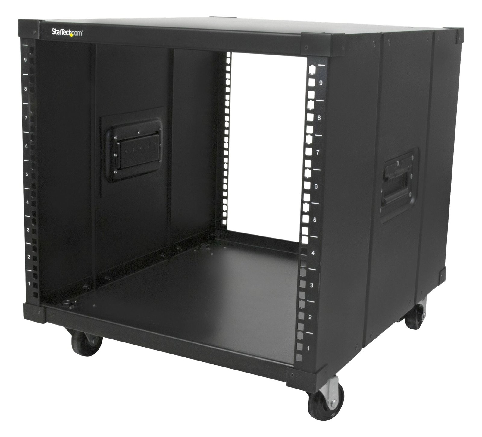StarTech.com Mobiles Server Rack mit Griffen - rollbarer Serverschrank / Netzwerschrank - 9HE - Schrank