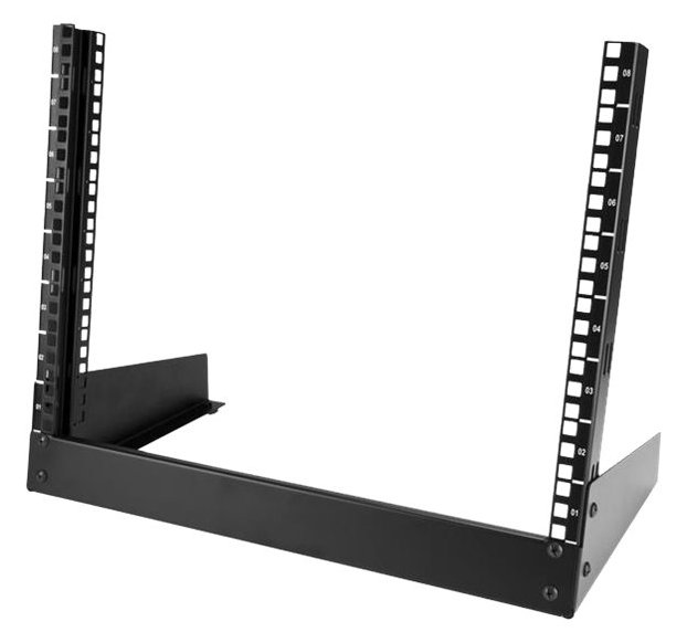 StarTech.com RK8OD Desktop Rack (8 HE - 2 Post Open Frame Rack) Schwarz