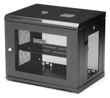 StarTech.com RK9WALM Serverschrank (9HE, zur Wandmontage, mit Scharnier, 38cm tief, Netzwerkschrank) von LumaTech