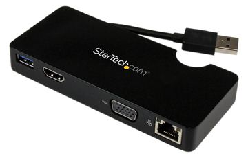 StarTech.com USB 3.0 Universal Laptop Mini Dockingstation mit HDMI oder VGA, Gigabit Ethernet, USB 3.0 von LumaTech