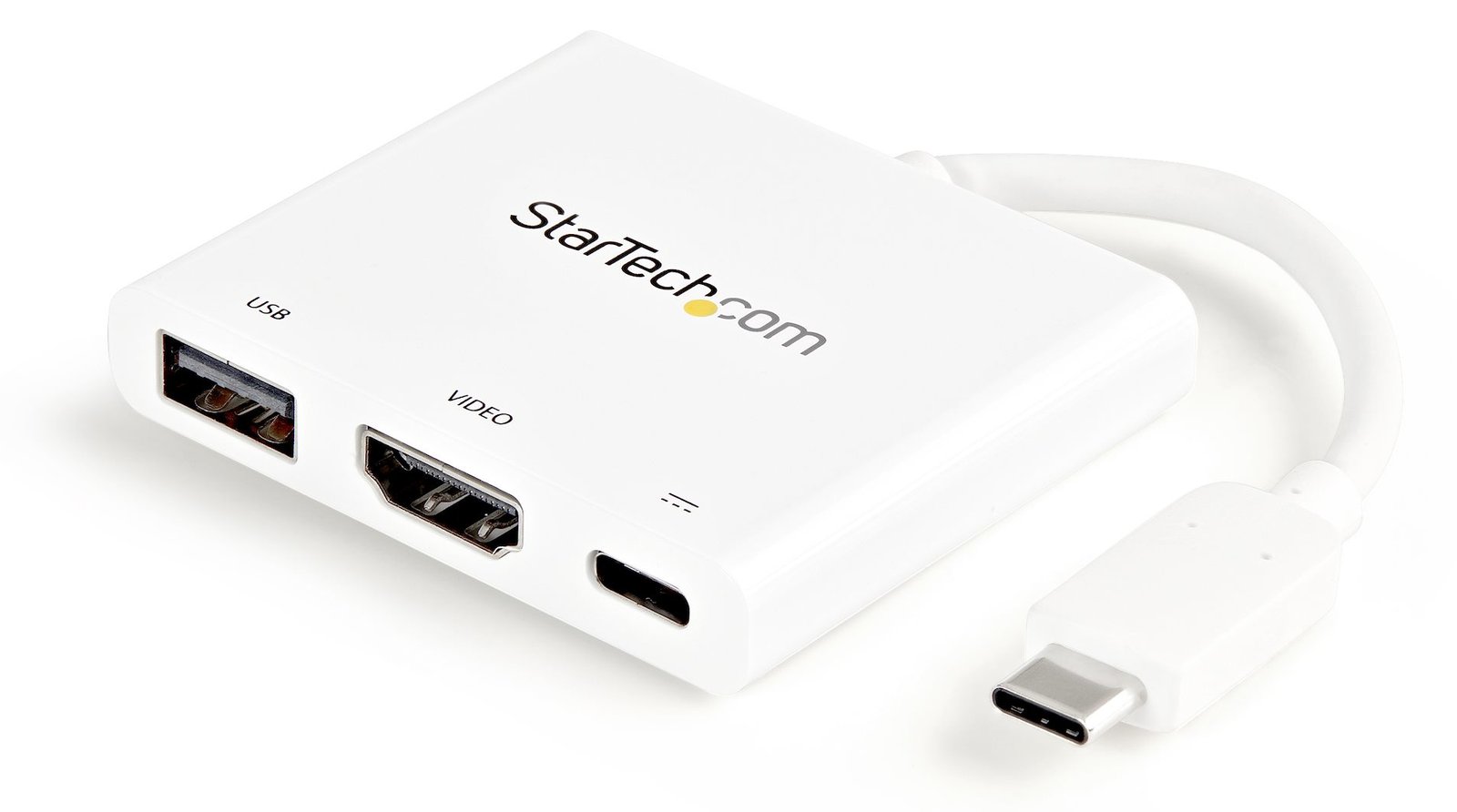 StarTech.com USB-C to HDMI Adapter - White - 4K 30Hz - Thunderbolt 3 Compatible - with Power Delivery (USB PD)
