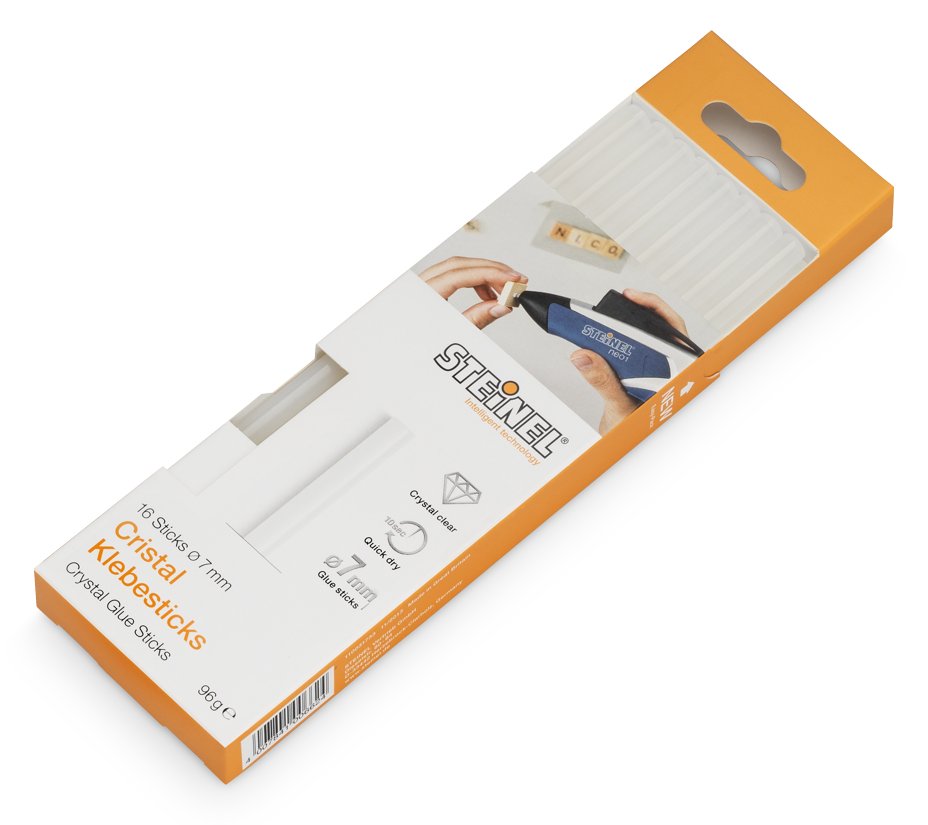 Steinel Cristal Heißklebepatronen transparent, 7x150mm, 16 Stück