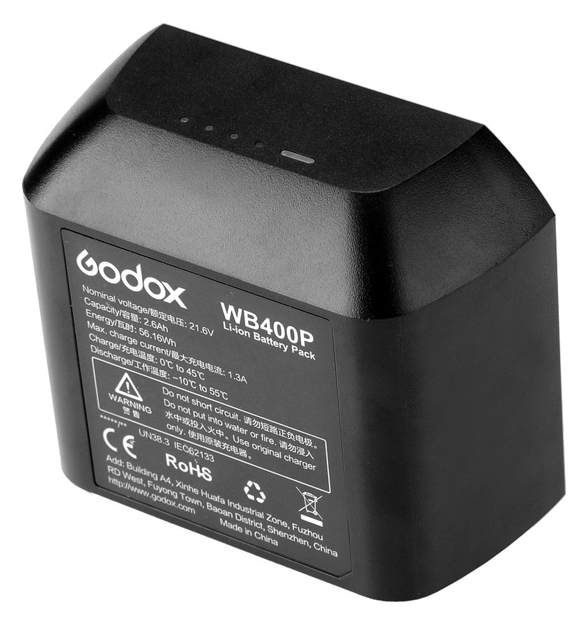 Godox  WB400P - Lithium-Ion (Li-Ion) - 2600 mAh - 21,6 V - 56 Wh - 2 h - 100 mm