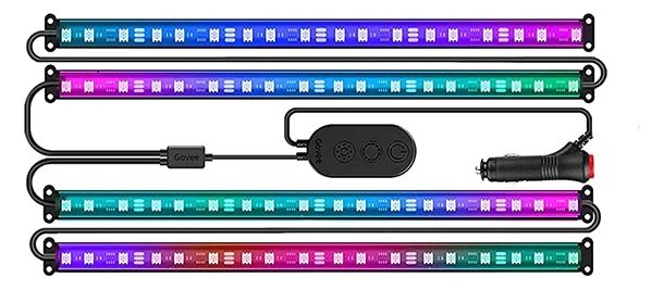 Govee RGBIC Interior Car Lights - Intelligenter Leuchtstreifen - Bluetooth - Transparent - Multi - 12 V - 12 V