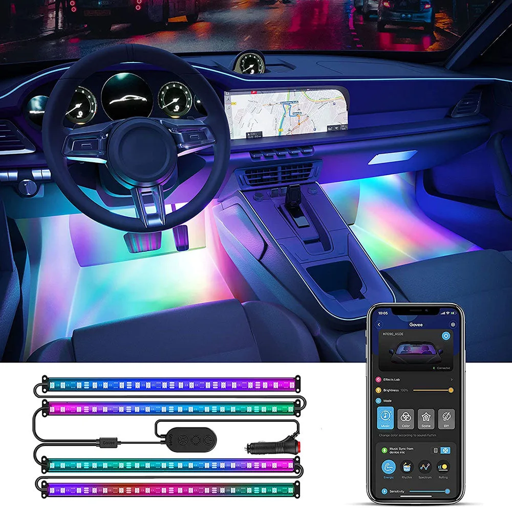 Govee RGBIC Interior Car Lights - Intelligenter Leuchtstreifen - Bluetooth - Transparent - Multi - 12 V - 12 V, Ansicht 2