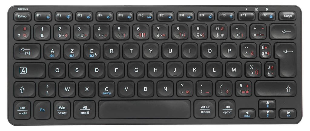 Targus Tastatur - Mehrgeräte - compact - antimicrobial - TL: Französisch, AZERTY