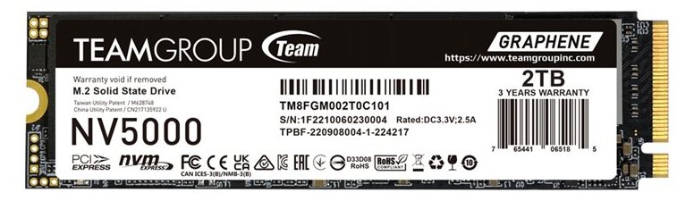 Team Group NV5000 PCIe 4.0 x4 NVMe| M.2 2280| Graphen-Kuehlkörper