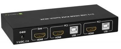 Techly 2x1 USB HDMI KVM Switch 4Kx2K - KVM-/Audio-Switch