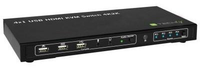 Techly 4x1 USB HDMI KVM Switch 4Kx2K - KVM-/Audio-/USB-Switch