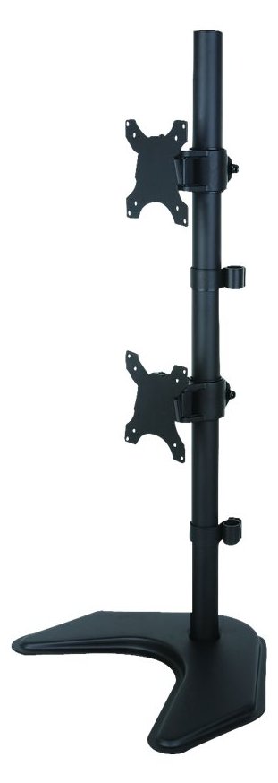 Techly Aufstellung - für 2 LCD-Displays - Schwarz - Bildschirmgröße: 33-68.6 cm (13-27)