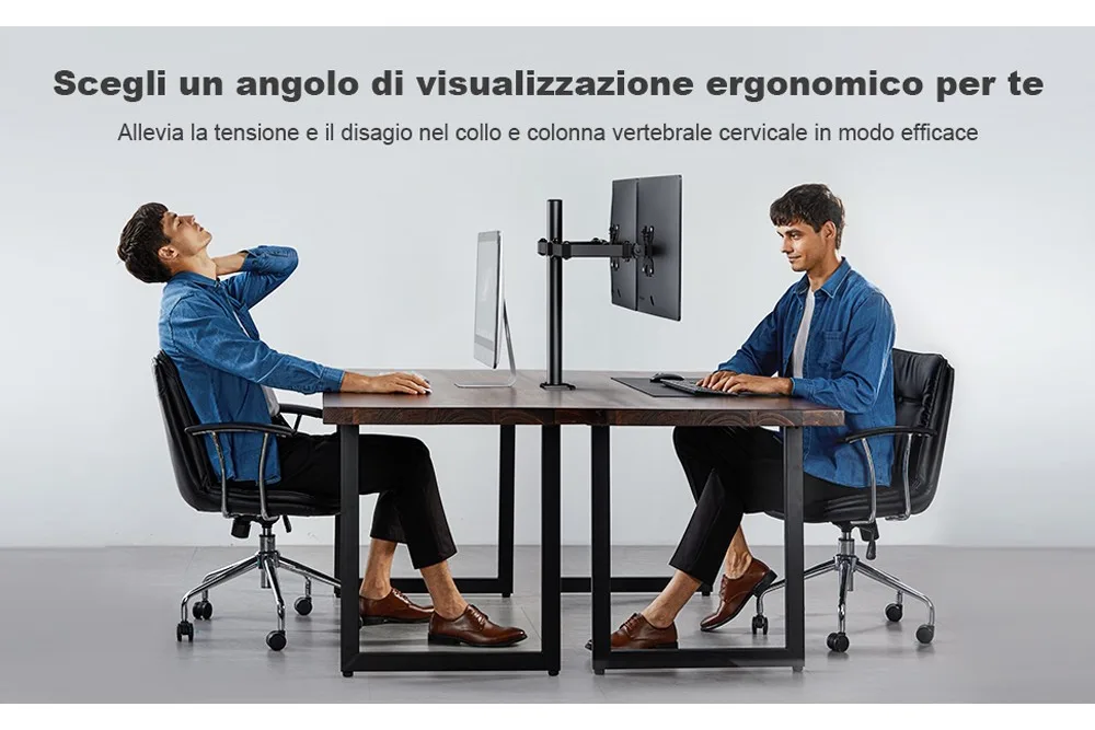 Techly Befestigungskit (Spannbefestigung für Tisch, Befestigungsarm für Dual-Bildschirm) für 2 LCD-Displays - Schwarz, Ansicht 7