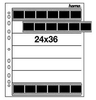 Hama 7x6 Streifen 24x36mm Pergamin Negativ-Hüllen, 25 Stück