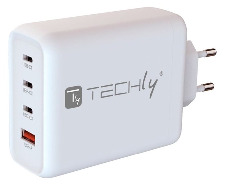 Techly GaN Ladegerät 3x USB-C und 1x USB-A