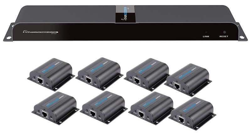 Techly HDMI 1x8 Extender Splitter over CAT6/6a/7 50m with IR pass-back